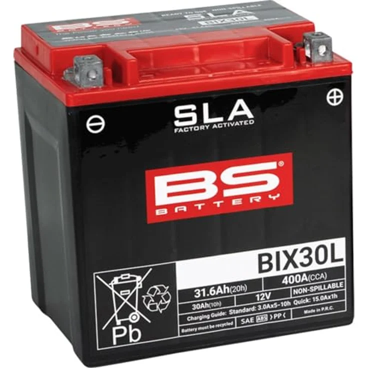 BS Battery BIX30L, Wartungsfreie SLA-Batterie, werkseitig aktiviert, 12V 30Ah, hohe Vibrationsbeständigkeit – Bild 2