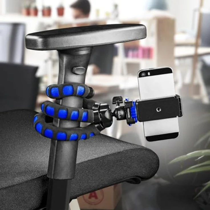 Mantona kaleido Flex leichtes Flex Stativ (mit hochwertigem 360° Kugelkopf, geeignet für Digital und Videokameras, Smartphones und Action Cams) ocean blue – Bild 5
