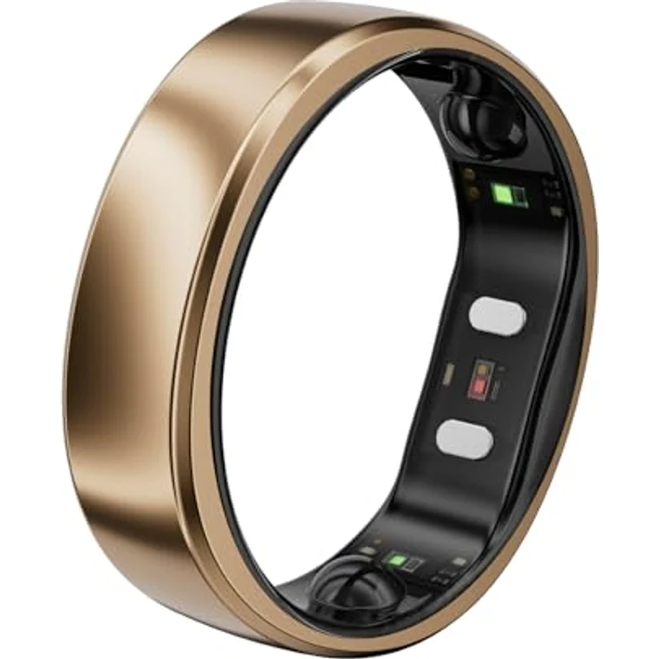 RingConn Gen 2 Air, Ultra-schmaler AI-Smart Ring, 10-Tage Akkulaufzeit, Schlaf/Stress/HR-Tracker, Smartringe für Herren & Männer, IP68 wasserdicht, kompatibel mit iOS & Android (Dune Gold) – Bild 1