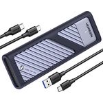 UGREEN M2 SSD Gehäuse USB 3.2 Gen 2 10 Gbps Aluminium NVMe Gehäuse mit Kühlkissen für NVMe PCIe SSD M-Key/ M&B Key in 2280/2242/2230/2260, kompatibel mit 980 / 990 PRO / P3 Plus usw.
