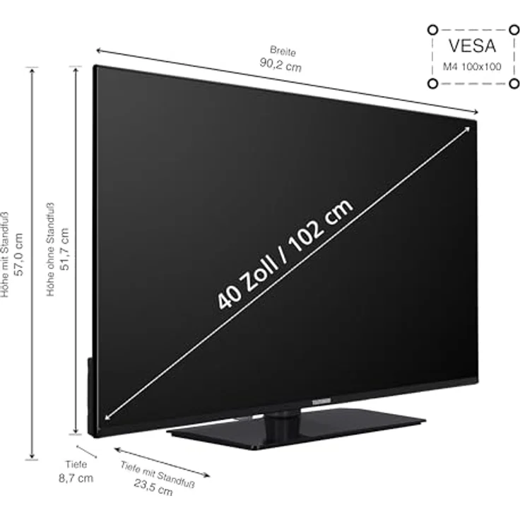 Telefunken Fernseher 40 Zoll Smart TV VIDAA XF40VP750M - Full HD Fernseher, HDR TV mit integriertem Triple-Tuner, LED TV schwarz – Bild 3