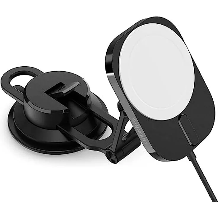 Spigen OneTap Pro 3, Magnetische Autohalterung mit 15W Wireless Ladegerät für MagSafe, Schwarz