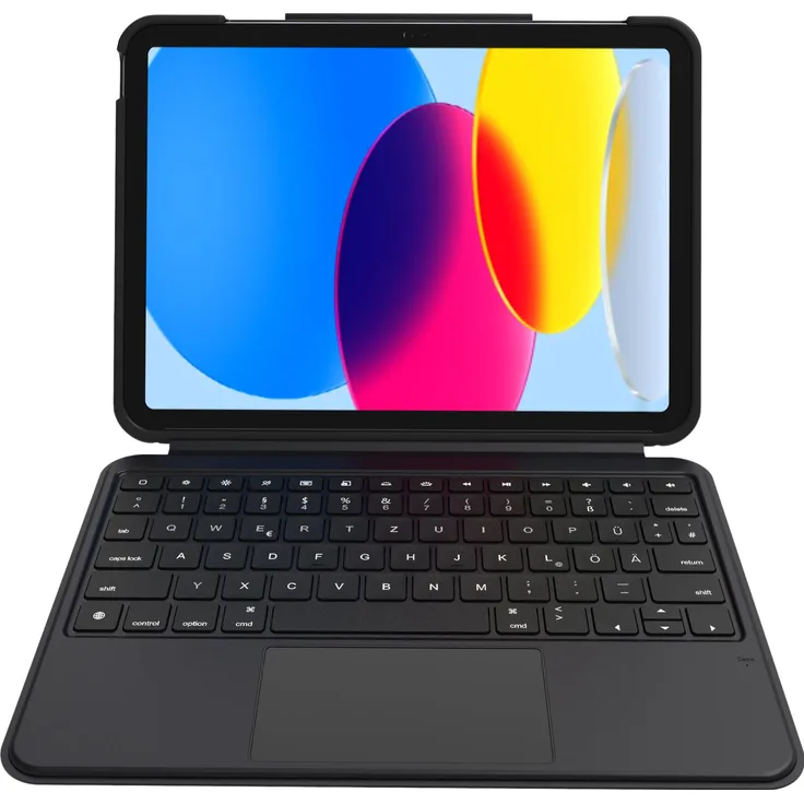Deqster Smart Combo Touch Keyboard iPad 10.9", Deutsches Layout (QWERTZ), Apple Smart Connector, Schwarz