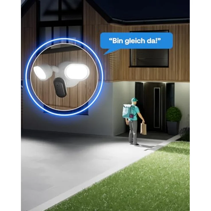 Arlo 2K Flutlichtkamera, kabelgebundene Überwachungskamera mit 2K HDR, 160° Weitwinkel, Farbnachtsicht, Bewegungsmelder, 2-Wege-Audio und Sirene, inkl. Arlo Secure Testzeitraum – Bild 5