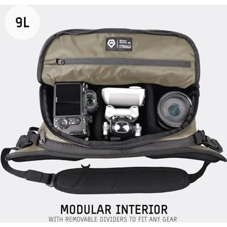 Wandrd ROAM Sling 9L, Kamera Hüfttasche mit wasserfestem Material, herausnehmbarem Kamerafach, Beige – Bild 2