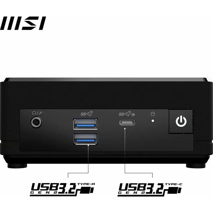 MSI Cubi N ADL S-253AT, Kompakter Barebone-PC mit Intel N100, 128 GB Speicher, 4 GB RAM, HDMI und DisplayPort