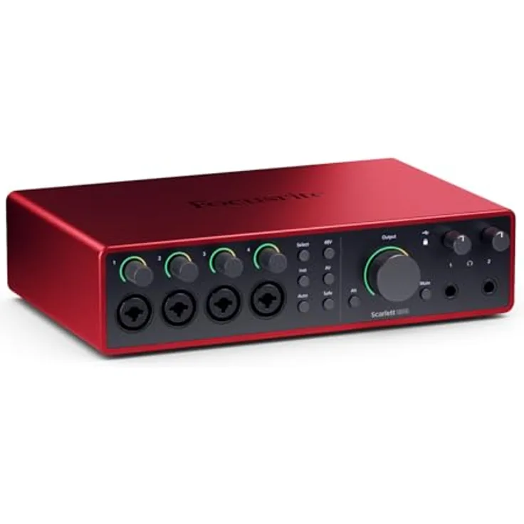 Focusrite Scarlett 18i16 4th Gen, USB-Audio-Interface mit 18 Eingängen, 16 Ausgängen, 24 Bit/192 kHz Wandlern und umfassender Software für Musikproduktion und Podcasting