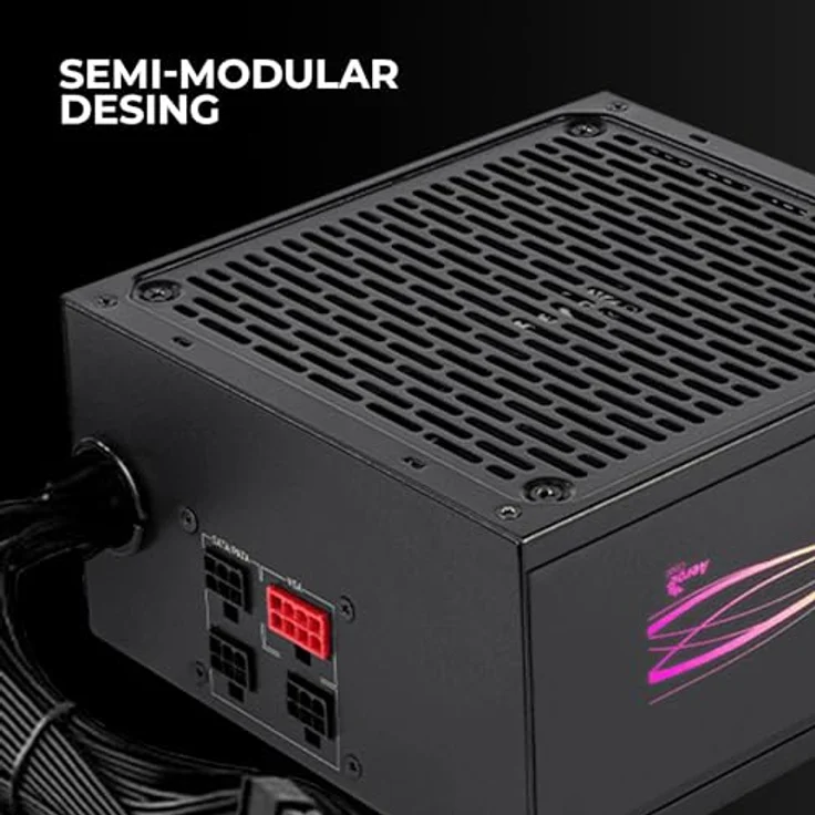AeroCool Lux Pro RGB 650M, 650 W PC Netzteil mit semi-modularer Verkabelung und 80Plus Bronze Effizienz, Schwarz – Bild 3