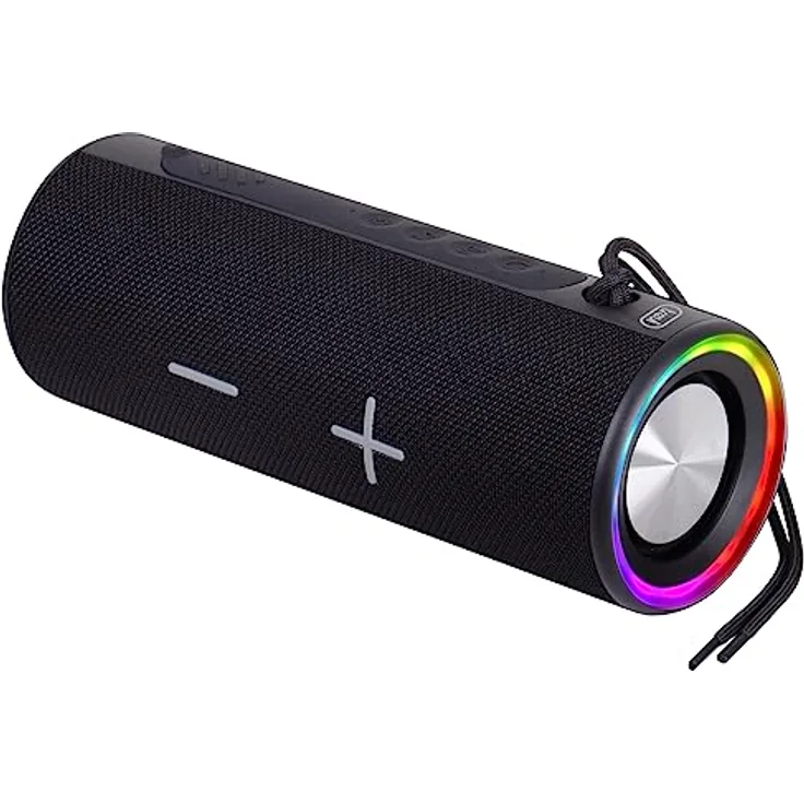 Trevi XR 8A35, Verstärkter tragbarer Lautsprecher 20 W mit Bluetooth, TWS-Funktion, wasserdicht IPX4, USB Type-C, Schwarz