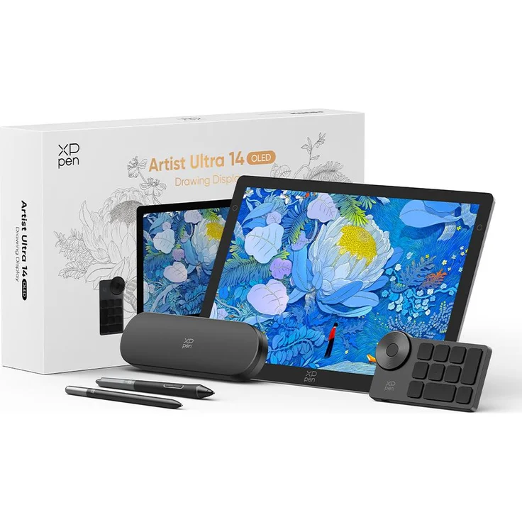 XP-Pen Artist Ultra 14 OLED Grafikdisplay, 2,8K Auflösung, 90 Hz Bildwiederholrate, portabel für Designer und Künstler