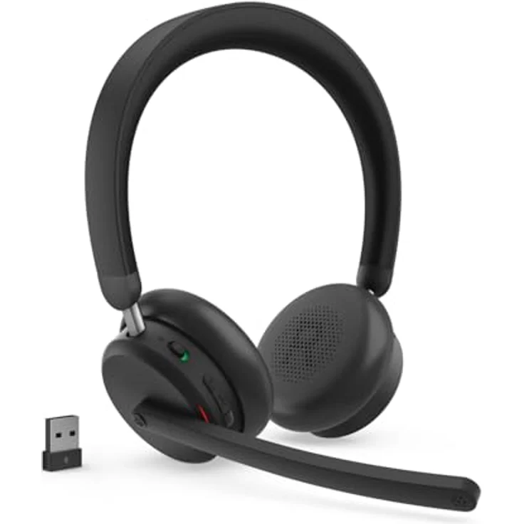 Lenovo 6550, On-Ear Bluetooth Headset mit ANC, kabellos, Schwarz, integrierte Mikrofone mit Geräuschunterdrückung, 60 Stunden Akkulaufzeit – Bild 5