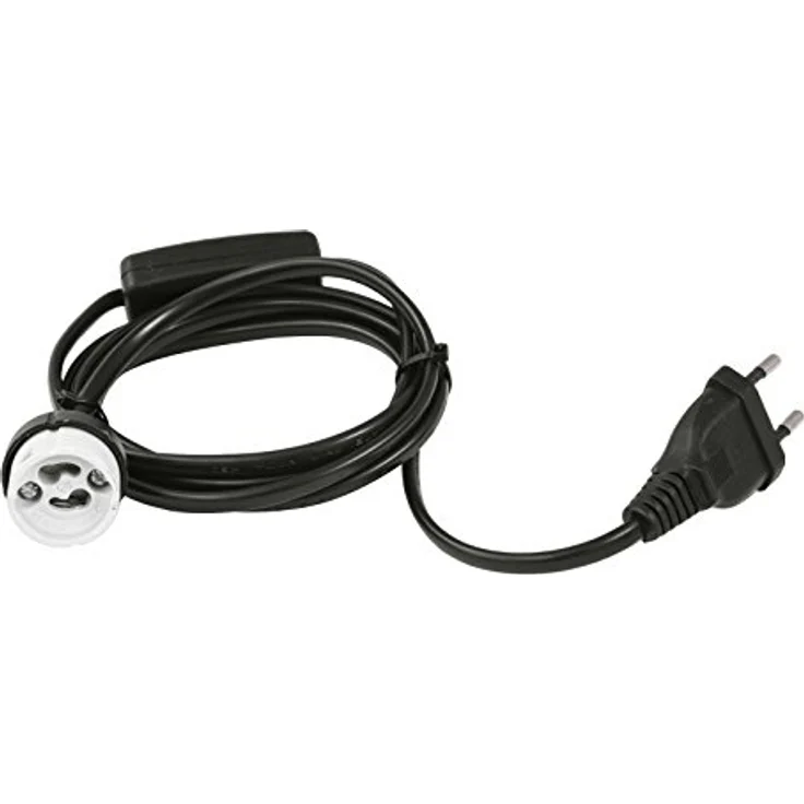 EUROLITE GU-10 Fassung Netzkabel Stecker Schalter | Perfekt um Ihren Arbeitsplatz zu beleuchten – Bild 2