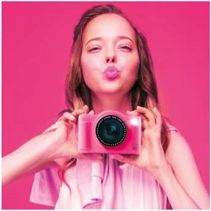 Canal Toys C Toys Digitalkamera für Kinder, Doppelobjektiv – rosa, 32 Megapixel, LCD-Display, Selfiemodus, 20 Rahmen, 5 Filter, inklusive 4 GB SD-Karte – Bild 5