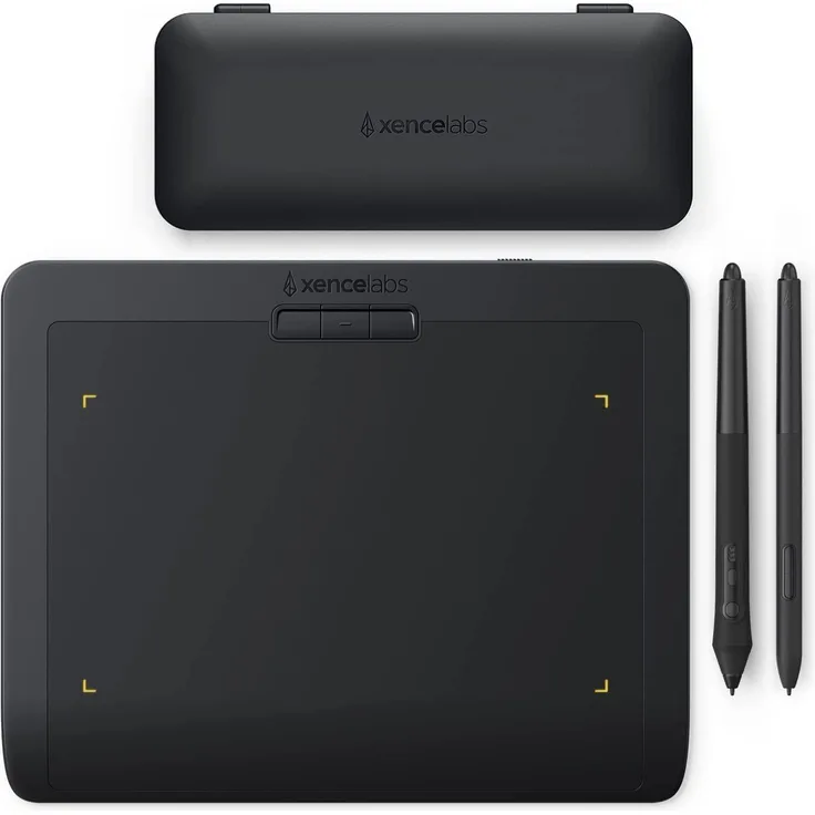 Xencelabs Pen Tablet Small, Grafiktablett mit 2 batterielosen Stiften, 16:9 Display, ultraportabel und kabellos