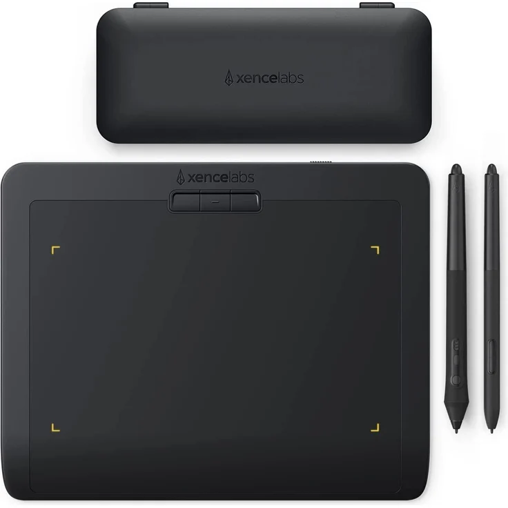 Xencelabs Pen Tablet Small, Grafiktablett mit 2 batterielosen Stiften, 16:9 Display, ultraportabel und kabellos