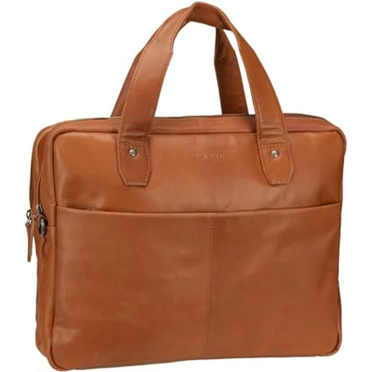 Greenburry Fiorentina Aktentasche aus Leder, 37 cm für Laptops bis 15.75", mit flexiblen Fächern und Trolley-Aufsteckfunktion – Bild 1