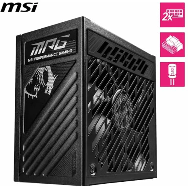 MSI MPG A1000GS PCIE5, 1000 W ATX 3.1 Netzteil mit zwei 12V-2x6-Anschlüssen für NVIDIA 50er-Serie, Schwarz – Bild 2