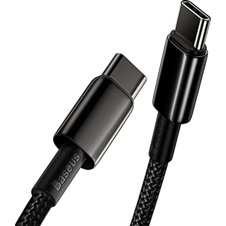 Baseus USB C Kabel 100W [1M] PD QC 4.0, Zinklegierung Typ C Ladekabel für iPhone 17-12 Pro Max, MacBook Pro, Samsung Galaxy S25-21, Steam Deck, schnelle 5A/20V Ladetechnologie
