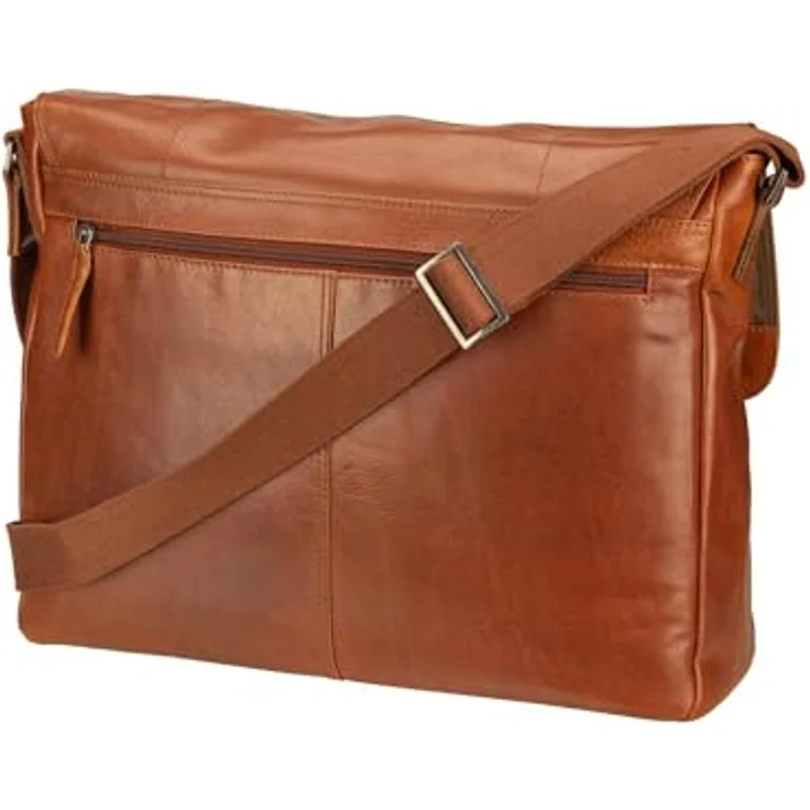 Greenburry Vintage Aktentasche Messenger, 40 cm Leder mit Laptopfach, braun – Bild 2