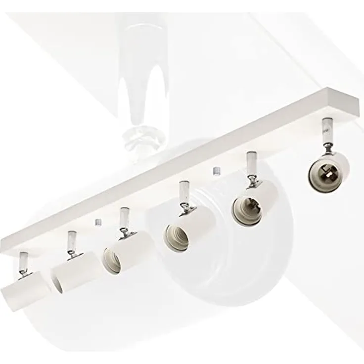 max K O M F O R T LED Deckenleuchte weiß | 6x E27 Fassung 6-flammig | schwenkbar Deckenlampe Deckestrahler Deckenspot Wandleuchte