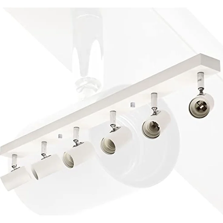 max K O M F O R T LED Deckenleuchte weiß | 6x E27 Fassung 6-flammig | schwenkbar Deckenlampe Deckestrahler Deckenspot Wandleuchte – Bild 1