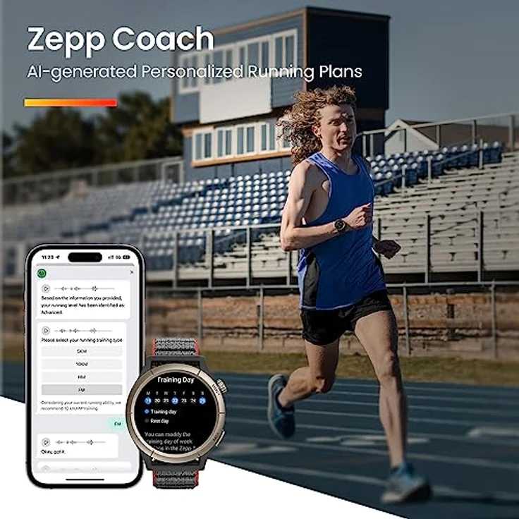 Amazfit Cheetah Pro Lauf-Smartwatch mit Dual-Band-GPS, Routennavigation und Offline-Karten, Trainingsvorlage, Herzfrequenzmesser, integrierter Alexa, 14 Tage Akkulaufzeit für Männer und Frauen – Rund – Bild 3