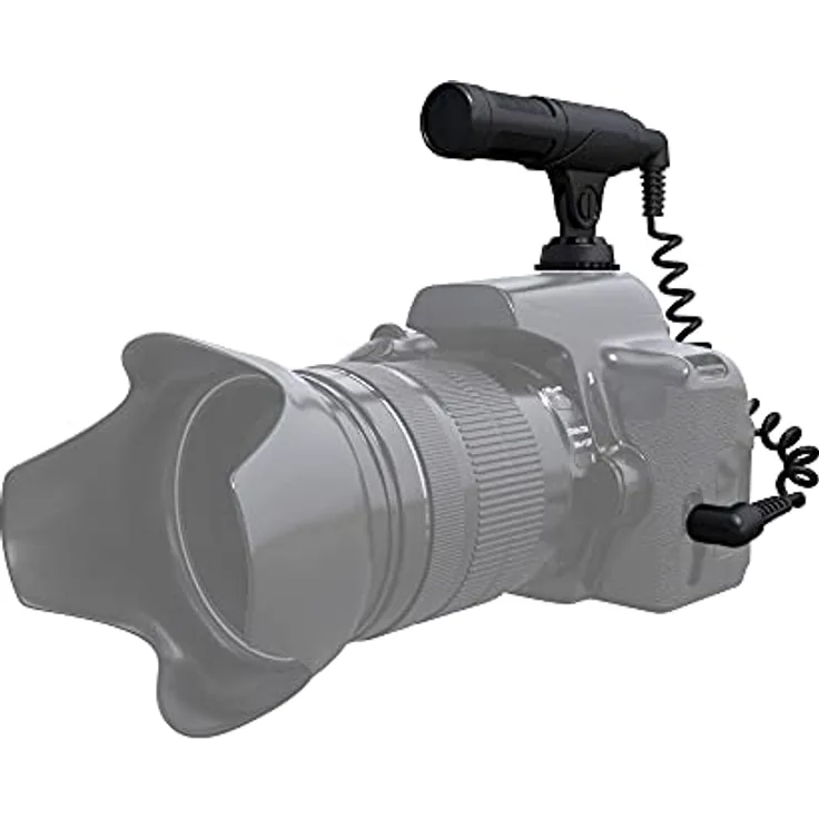 TIE Studio Muti Purpose Video Mic TVM-1, multifunktionales Elektret-Kondensatormikrofon (Slimline-Bauform, 3,5 mm Klinkenanschluss, inkl. Tasche, TRRS Anschlusskabel, Windschutz), schwarz, 19-90055