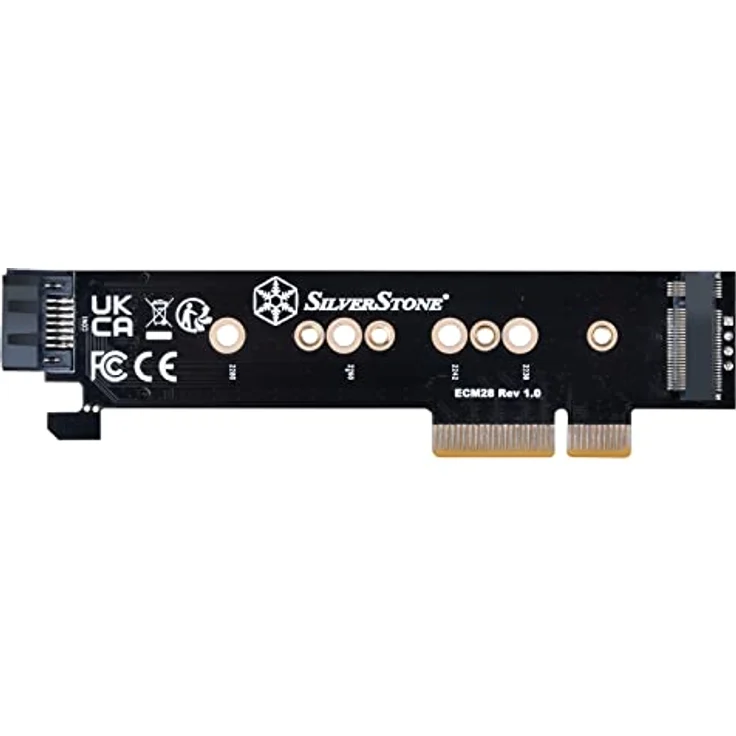 Silverstone SST-ECM28 M.2/SATA Adapterkarte, PCIe 4.0, 1x M-Key, 1x SATA, schnelle Anbindung über PCIe-4.0-Lanes – Bild 4