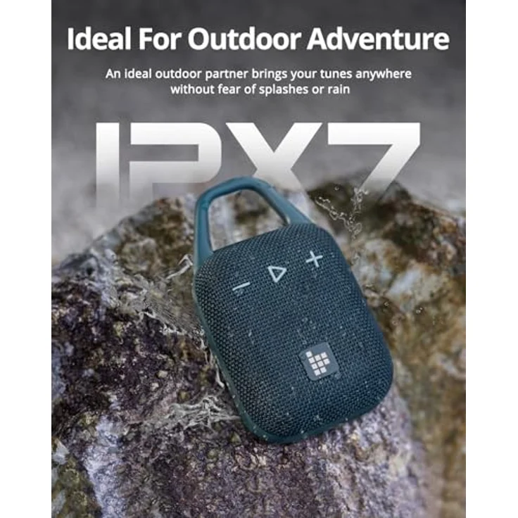 Tronsmart H1 Tragbare Outdoor Bluetooth Lautsprecher Musikbox, 20 Stunden Spielzeit, lauter Klang und kraftvoller Bass, integrierter Karabiner, IPX7 wasserdicht, anpassbarer EQ, Bluetooth 5.3 (Blue) – Bild 5