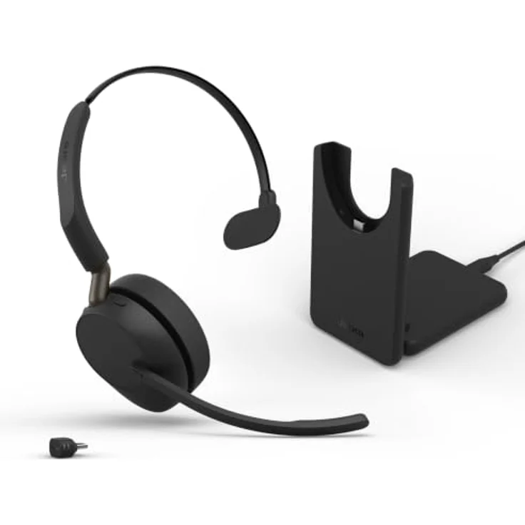 Jabra Evolve3 65 Mono, LINK 390c, UC, On Ear Headset mit 4 Mikrofonen und Geräuschunterdrückung, Kabellos, Schwarz – Bild 1