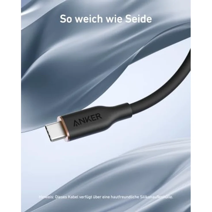 Anker 240W PowerLine III Flow USB C auf USB C Kabel, ultra-schnelles Laden, 2 Stück, 1,8m, Silikon – Bild 2