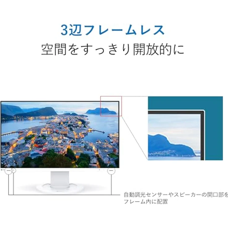 EIZO EV2400R FlexScan 24" Office-Monitor, IPS-Panel, niedriger Energieverbrauch, weiß – Bild 5