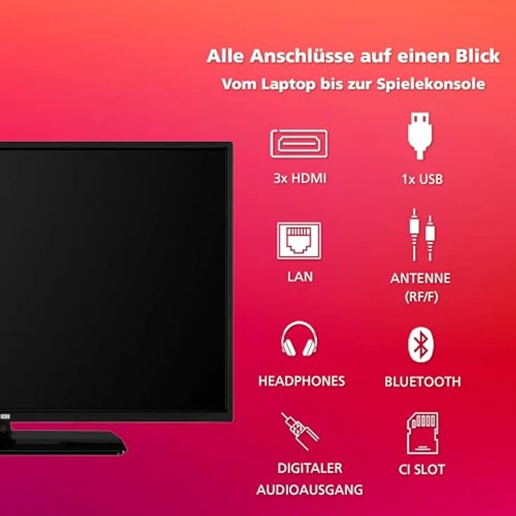 TELEFUNKEN Android TV 32 Zoll Fernseher (HD Smart TV, HDR, Bluetooth) D32H554X2CWII in Schwarz – Bild 4