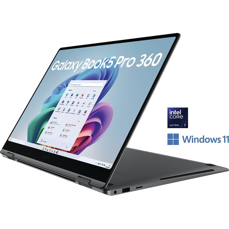 Samsung Galaxy Book5 Pro 360 - 16" Dynamic AMOLED Touch, Intel Core Ultra 7, 16GB RAM, 1TB SSD, Arc GPU, Wi-Fi 7, Gray – Bild 2