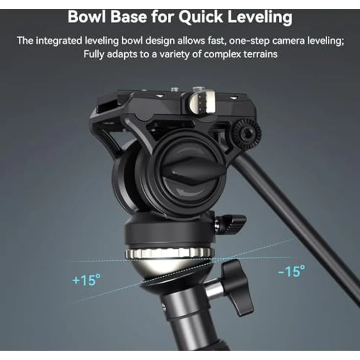 SmallRig CT210 Videostativ mit Dämpfungssystem, 360° schwenkbar, Höhe bis 192 cm, Schwarz – Bild 3