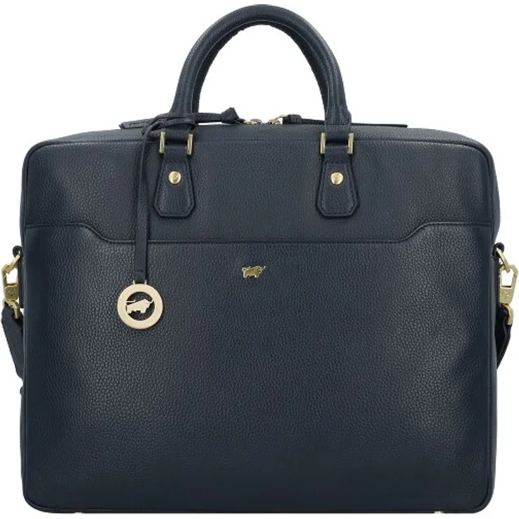 Braun Büffel Hanna Aktentasche, 100% Leder, 41 cm, Laptopfach, blau