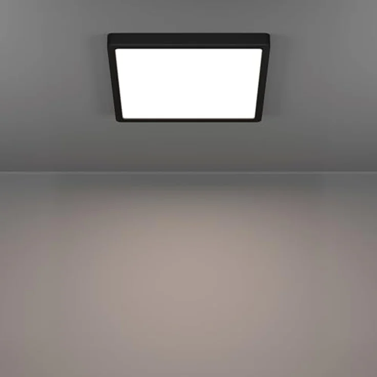 EGLO LED Deckenleuchte Fueva 6, eckige Badezimmer Deckenlampe aus Kunststoff in Schwarz und Weiß, IP44, 29 x 29 cm, warmweiß-kaltweiß – Bild 3