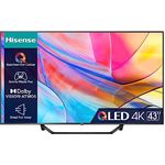 Hisense 43A7KQ 108cm (43 Zoll) 4K QLED Smart TV, Quantum Dot, Dolby Vision Atmos, Bluetooth, Alexa Built-in, Anthrazit