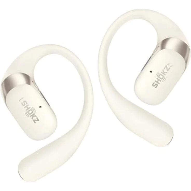 SHOKZ OpenFit 2, Kabellose Ohrbügelkopfhörer mit Rauschunterdrückung, IP55 wasserdicht, beige – Bild 1