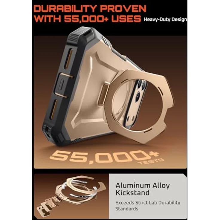 SUPCASE UBGrip Pro für iPhone 17 Pro, Robuste Hülle mit gehärtetem Glas-Displayschutz, kompatibel mit MagSafe, magnetisch, mit Ringhalter, 6.3 Zoll, Desert – Bild 5