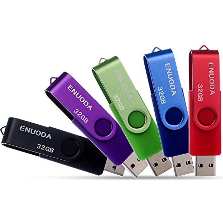enuoda 8 GB USB-Flash Drive USB 2.0 Flash Memory Stick, einklappbar 32GB - 5PACK