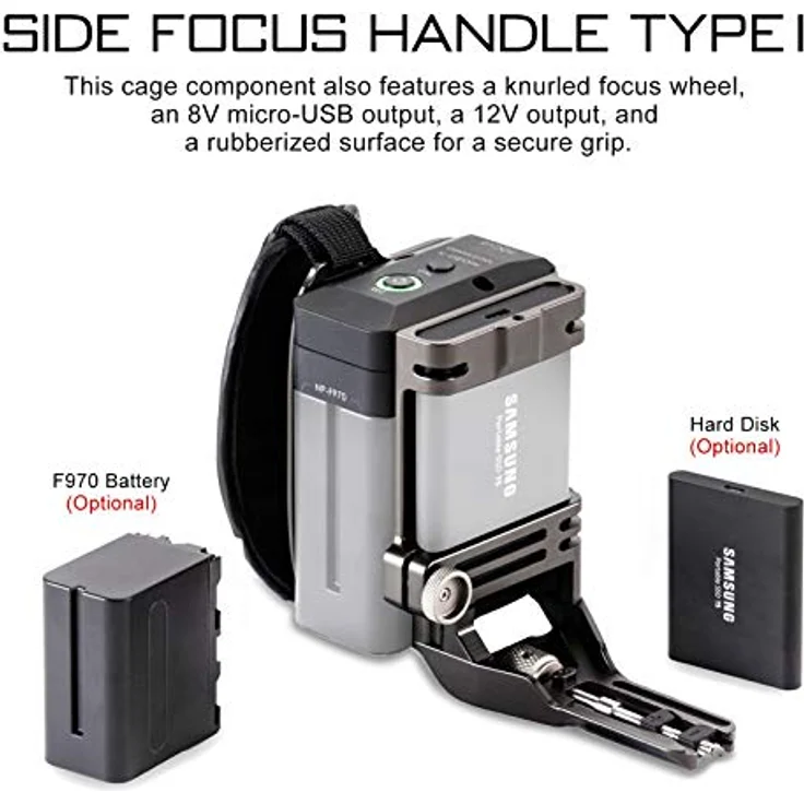 Tilta Side Focus Griff Typ I (F970 Batterie) -Tilta grau Kompatibel mit Nikon Z7 / BMPCC-4K grau TA-SFH1-97-G - Batteriegriff mit zusätzlicher Stabilität und Fokussteuerung – Bild 2