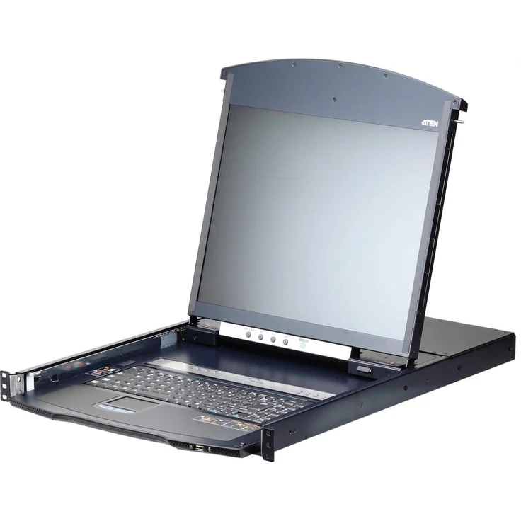 Aten KL1116VN CH KVM over IP Switch, 16-Port mit 19"-LCD, Dual-Rail, CH-Layout, Schwarz