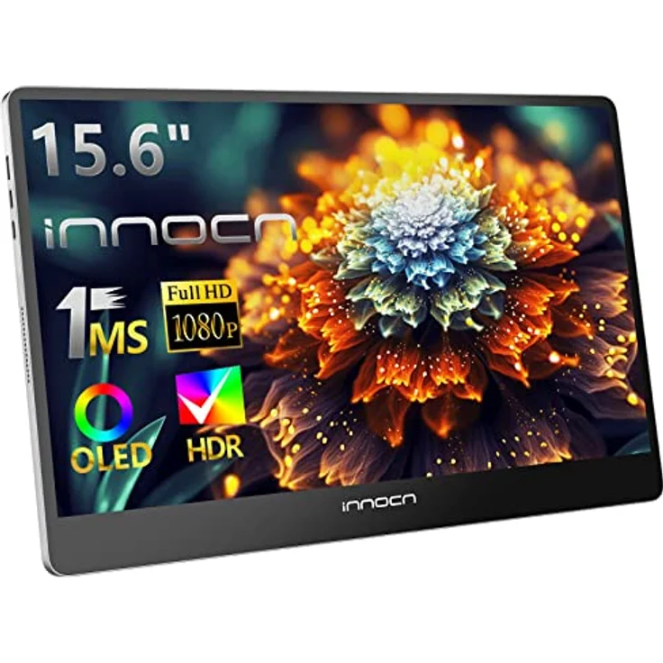 INNOCN OLED Portable Monitor 15.6 Zoll, 1080P FHD 1MS Gaming Bildschirm, 100000:1, HDR, HDMI/USB C, TÜV-Low Blue Zertifizierung, Tragbarer Monitor für Laptop/MacBook, 15A1F – Bild 1