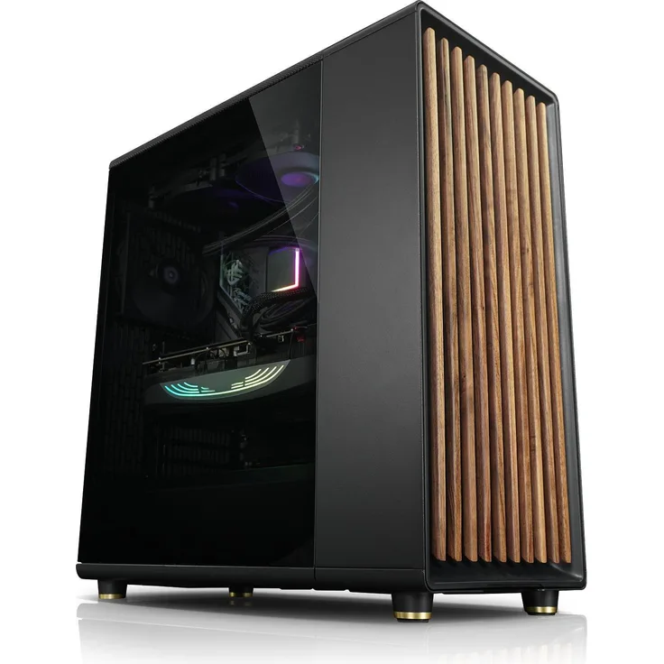 Kiebel Dark Forest V (ATX), PC Gehäuse, Schwarz mit optimalem Airflow für Gaming und Streaming, vorinstalliert mit Windows 11