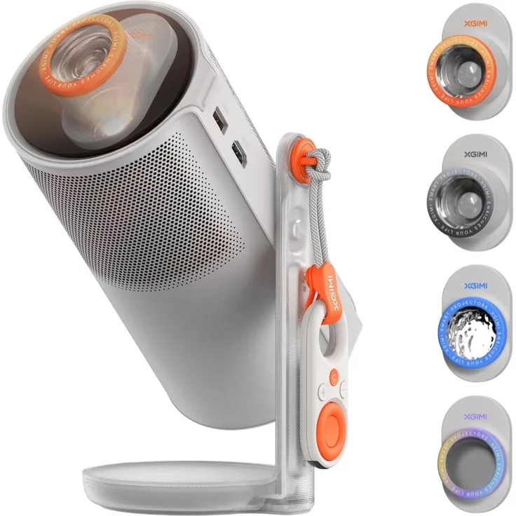 XGIMI MoGo 4, Full HD Beamer mit 360-Grad-Rotationsfähigkeit und Harman Kardon Lautsprechern, grau