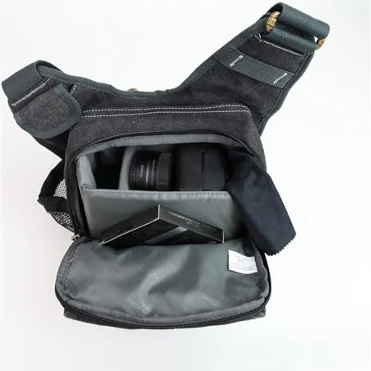 Kalahari K-51 Kikao Canvas Fototasche schwarz – Bild 9