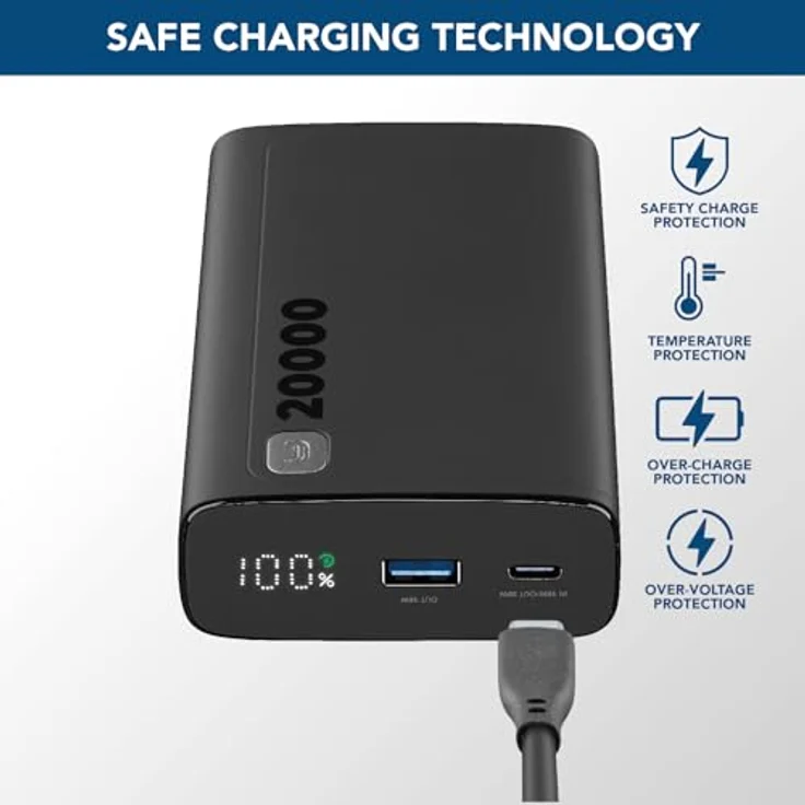 Cellularline Power Bank Elite 20000 PD Black - 20.000 mAh, 3 USB-Anschlüsse, 144 Stunden zusätzliche Ladezeit – Bild 5