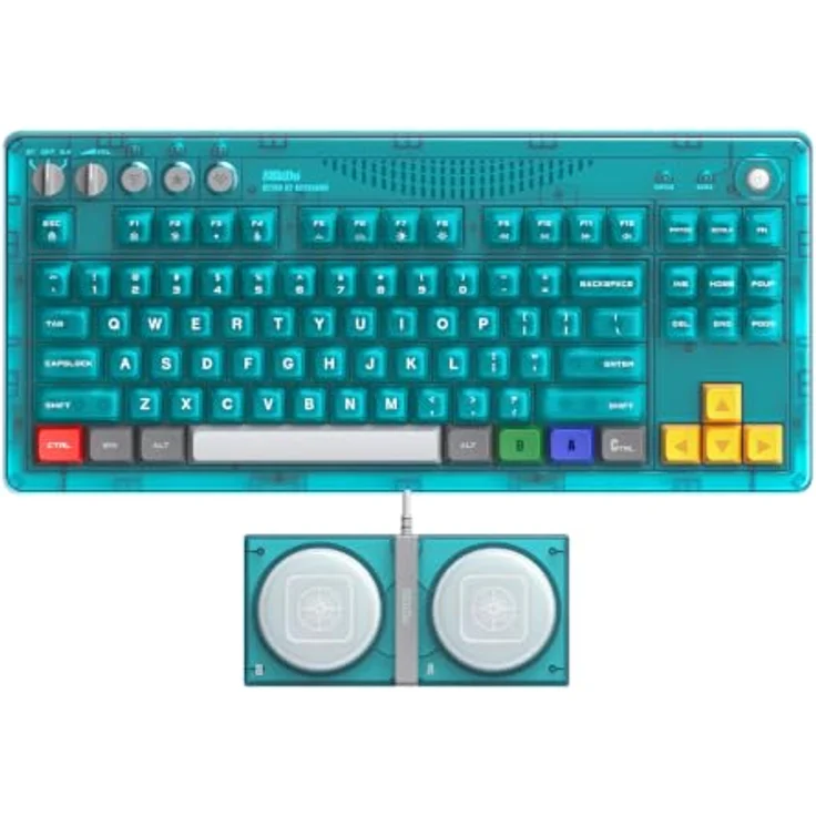 8BitDo Mechanical Keyboard - Clear Blue - Gaming Tastatur mit RGB-Hintergrundbeleuchtung, US International Layout und hot-swappable PCB – Bild 1