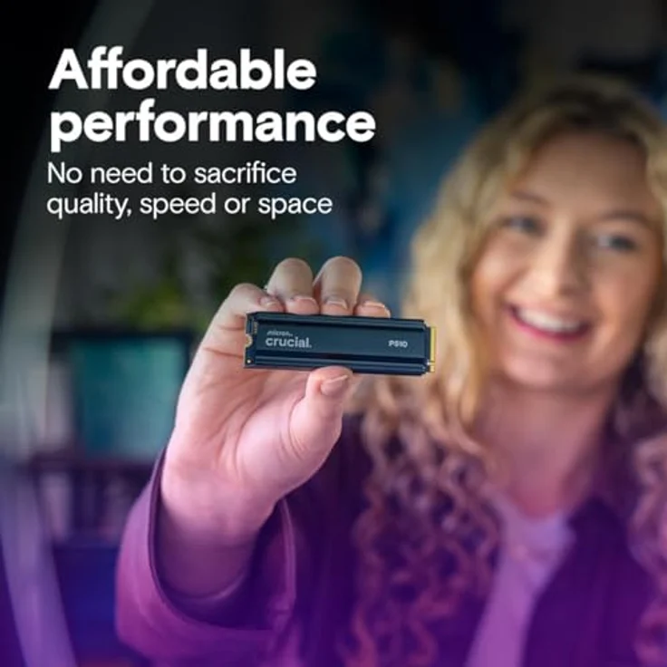 CRUCIAL P510 1 TB SSD M.2 NVMe Heatsink, PCIe 5.0 Gen5, 11.000 MB/s Lesen, 9.500 MB/s Schreiben, intern – Bild 4